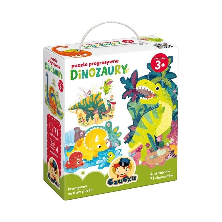 CzuCzu, Dinozaury, puzzle progresywne 4w1, 3+