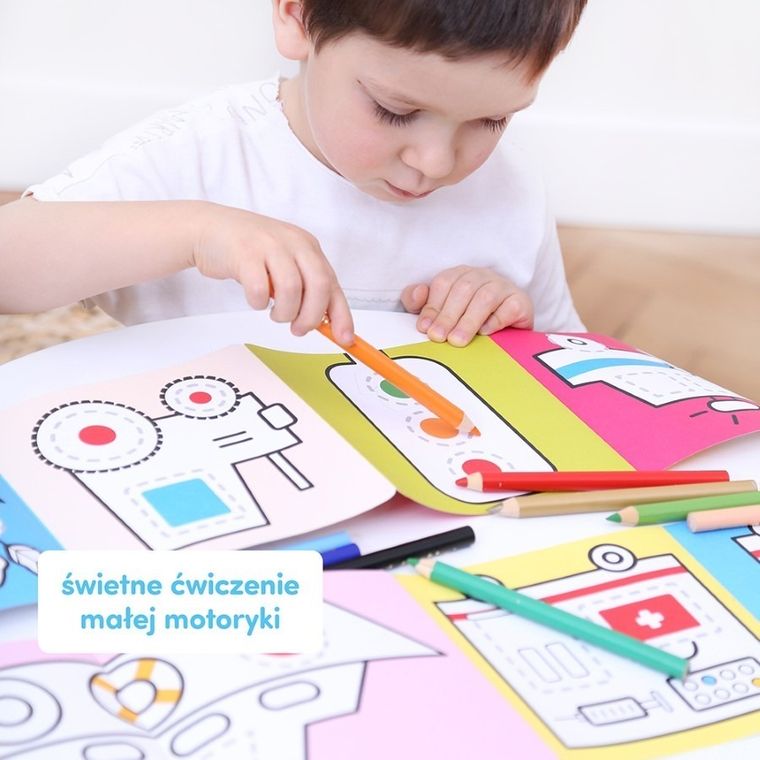 CzuCzu, Dłuuugie rysowanki, Pojazdy w pracy, książeczka edukacyjna, 3+