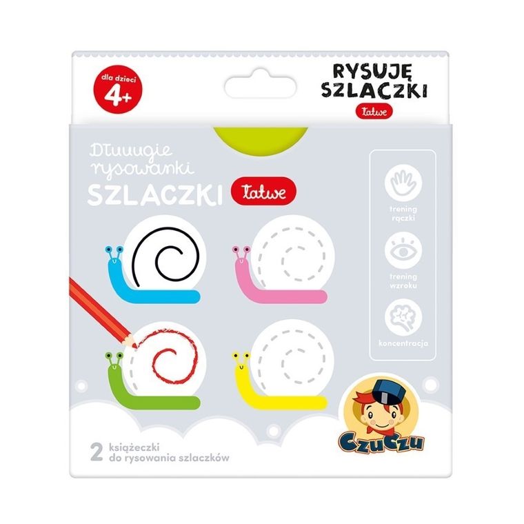 CzuCzu, Dłuuugie rysowanki, Szlaczki, łatwe, książeczka edukacyjna, 4+