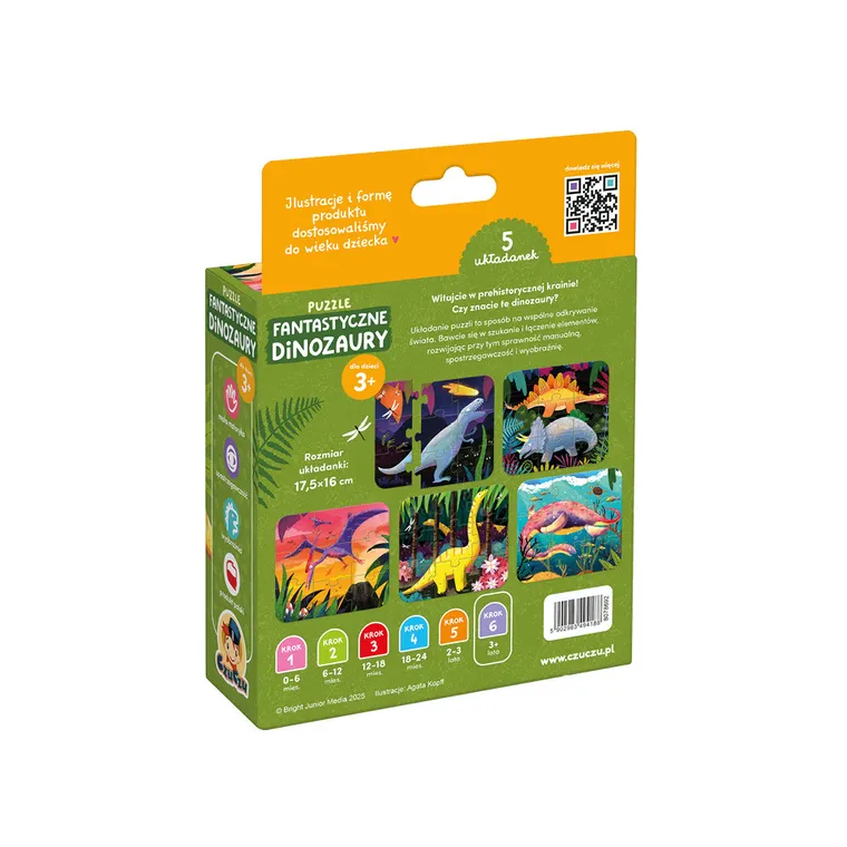 CzuCzu, Fantastyczne dinozaury, puzzle, 3+, 5-9 elementów