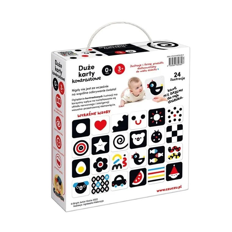 Czuczu, karty kontrastowe, duże, 0m+