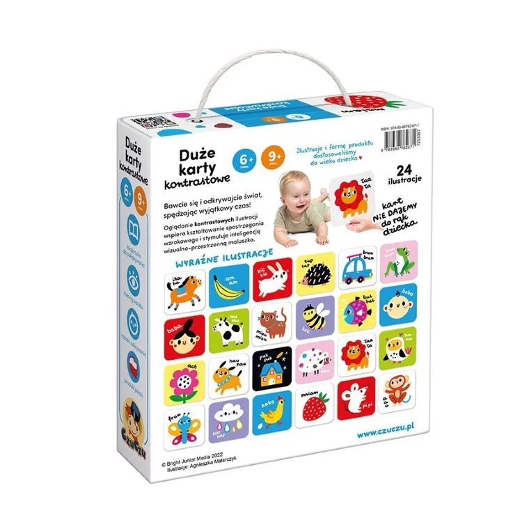 Czuczu, karty kontrastowe, duże, 6m+