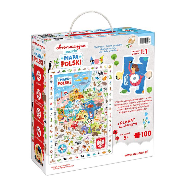 CzuCzu, Mapa Polski, puzzle, 100 elementów + plakat