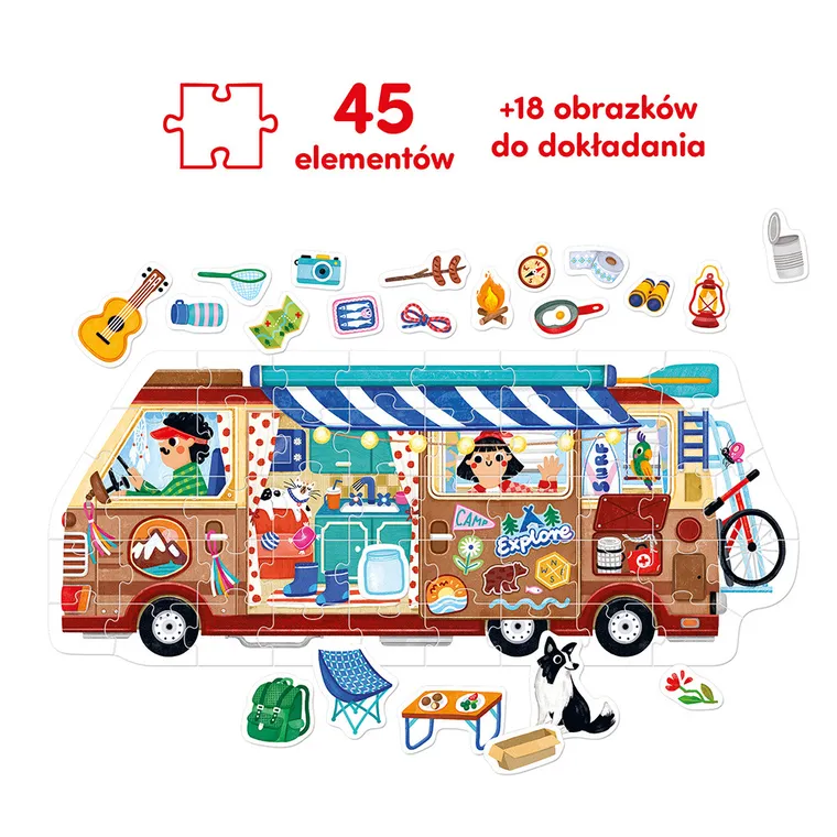 CzuCzu, Moto puzzle Kamper, 45 elementów