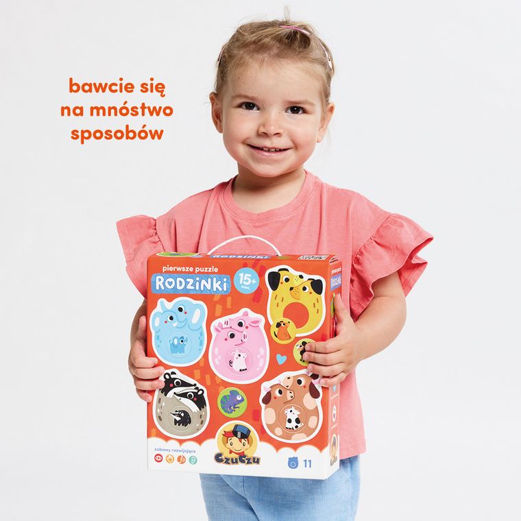 CzuCzu, Pierwsze puzzle, Rodzinki, 15 mies.+, puzzle z dziurką
