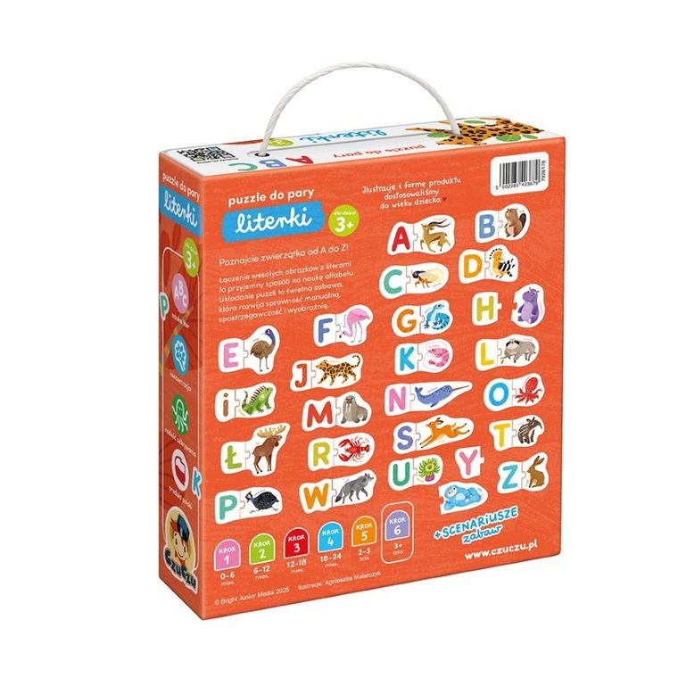 CzuCzu, Puzzle do pary, Literki, dla dzieci 3+, nauka liter