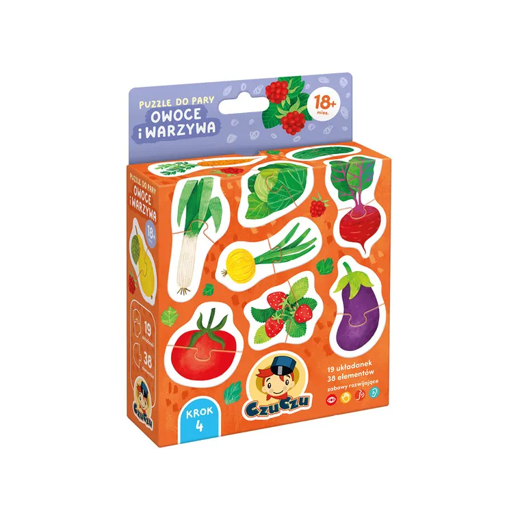 CzuCzu, Puzzle do pary, Owoce i warzywa, 2 elementy, 18m+