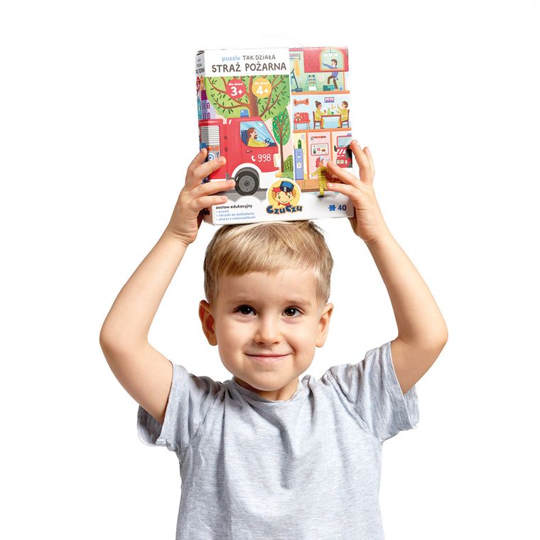 CzuCzu, Tak działa Straż pożarna, puzzle, 40 elementów, plakat z ciekawostkami, dla dzieci 3+, 4+
