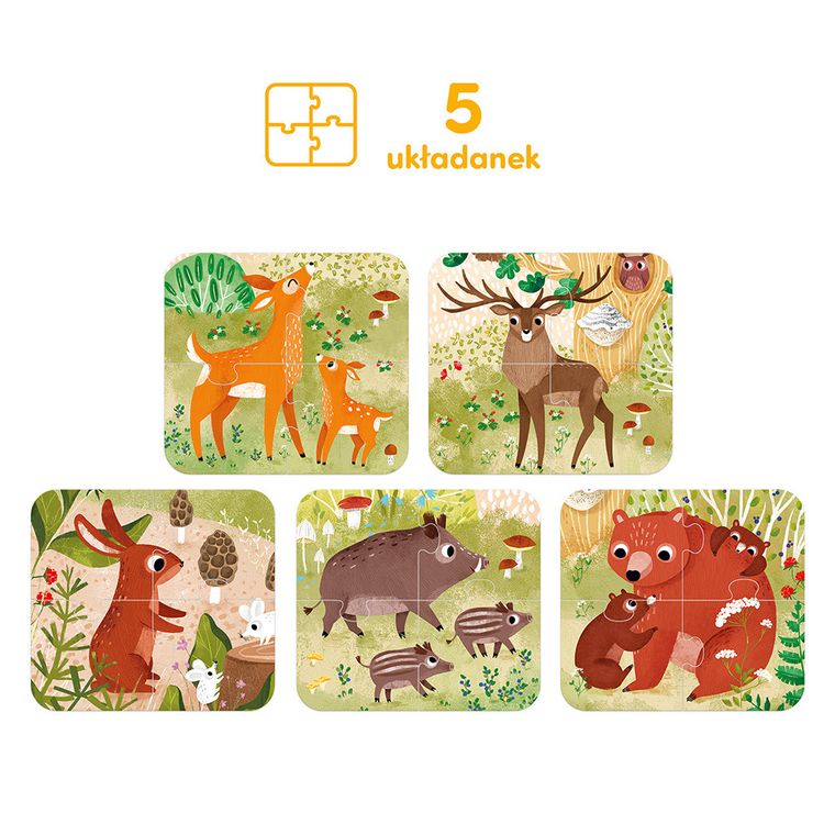 CzuCzu, Układam leśne zwierzęta, puzzle, 4 elementy, 2+