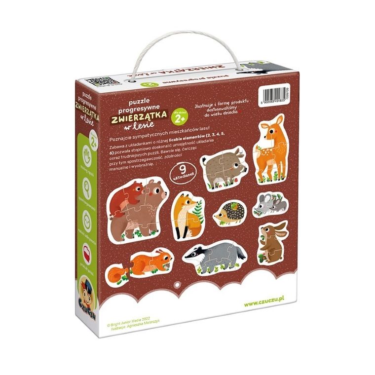 CzuCzu, Zwierzątka w lesie, puzzle progresywne