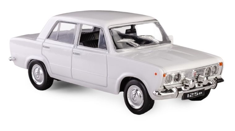 Daffi, Kolekcja Polskiej Motoryzacji, Fiat 125p, pojazd, model metalowy, biały, 1:43