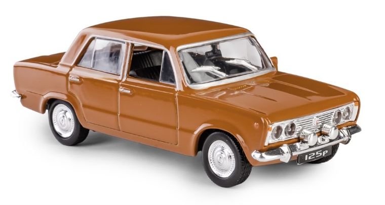 Daffi, Kolekcja Polskiej Motoryzacji, Fiat 125p, pojazd, model metalowy, brązowy, 1:43