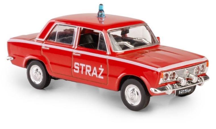 Daffi, Kolekcja Polskiej Motoryzacji, Fiat 125p Straż, pojazd, model metalowy, 1:43