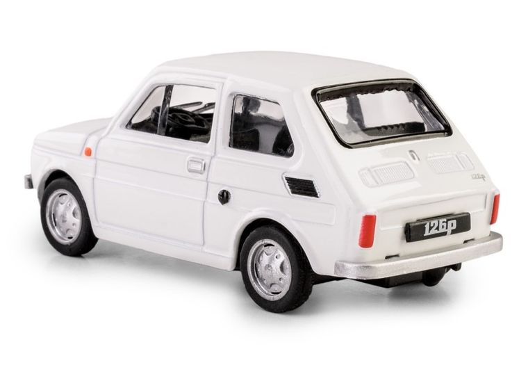 Daffi, Kolekcja Polskiej Motoryzacji, Fiat 126p, pojazd, model metalowy, biały, 1:43