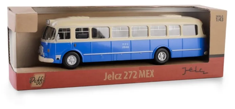 Daffi, Kolekcja Polskiej Motoryzacji, Jelcz 272 Mex, pojazd, model metalowy, 1:43, niebieski