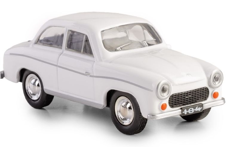 Daffi, Kolekcja Polskiej Motoryzacji, Syrena 104, pojazd, model metalowy, biały, 1:43