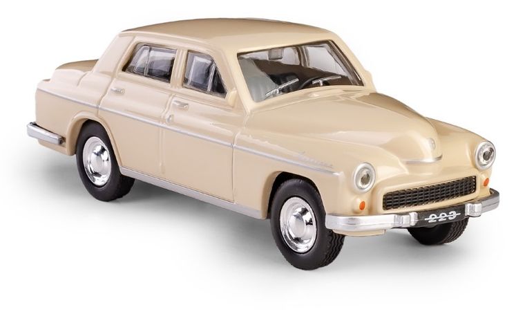 Daffi, Kolekcja Polskiej Motoryzacji, Warszawa 223, pojazd, model metalowy, beżowy, 1:43