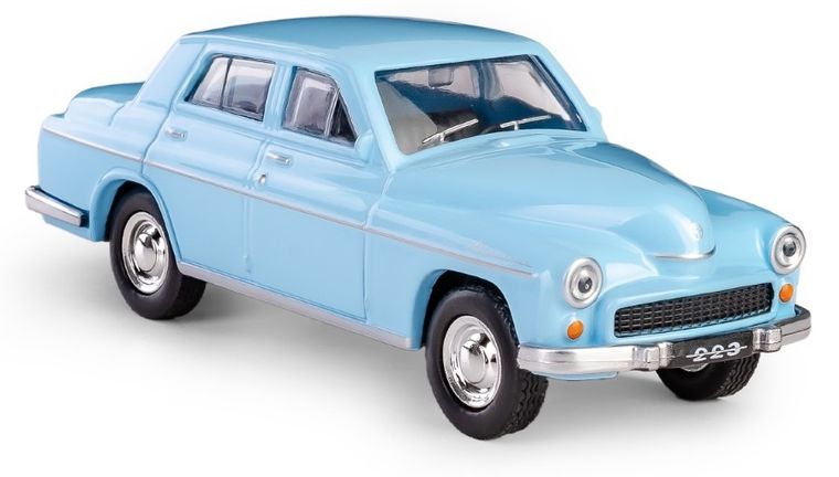 Daffi, Kolekcja Polskiej Motoryzacji, Warszawa 223, pojazd, model metalowy, niebieski, 1:43