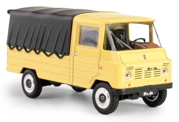 Daffi, Kolekcja Polskiej Motoryzacji, Żuk, pojazd, model metalowy, żółty, 1:43
