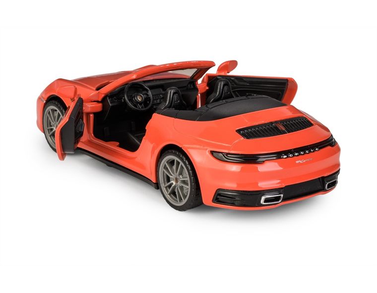 Daffi, MSZ, Porsche 911 Carrera Cabriolet, pojazd, model metalowy, pomarańczowy, 1:32