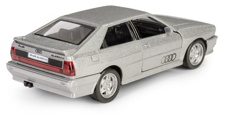 Daffi, RMZ City, Audi Quattro Coupe 1980-1991, pojazd, model metalowy, srebrny, 1:35