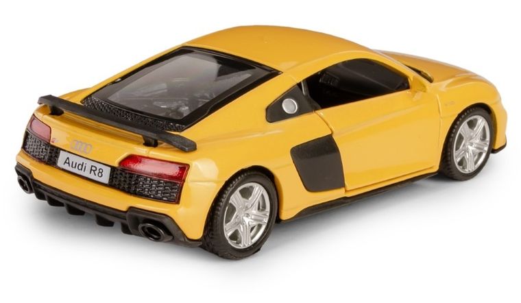 Daffi, RMZ City, Audi R8 2019, pojazd, model metalowy, żółty, 1:32