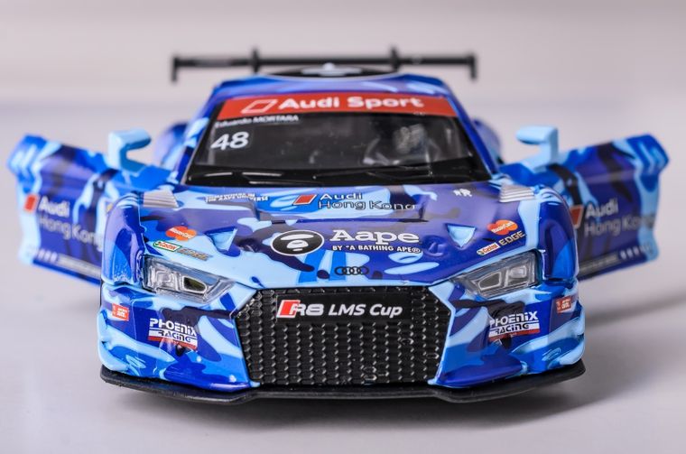 Daffi, RMZ Hobby, Audi R8 2015 blue H-111, pojazd, interaktywny model metalowy, 1:32