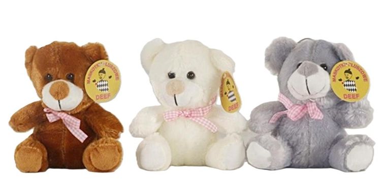 Deef, miś siedzący z kokardą, maskotka, 16 cm, 1 szt.