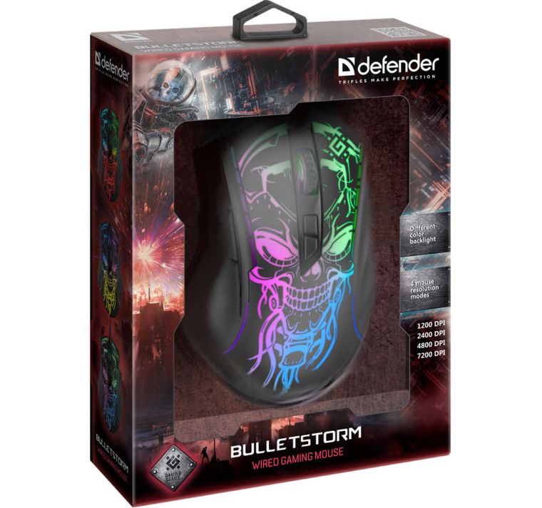 Defender, Bulletstorm, mysz przewodowa gamingowa, Gm-928 Optic 7200 Dpi 7p 52928