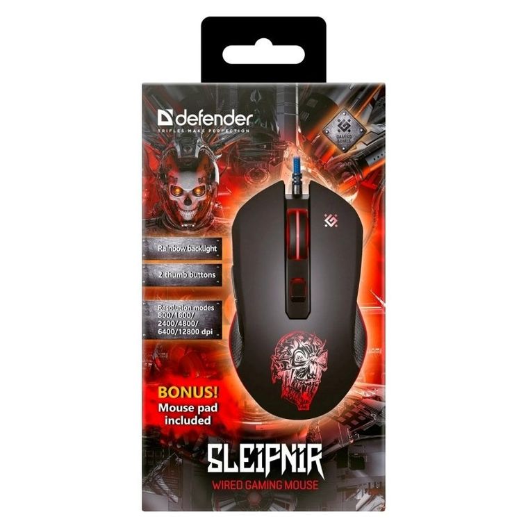 Defender, Sleipnir, mysz, optic, 12800dpi, 6P, GM-927