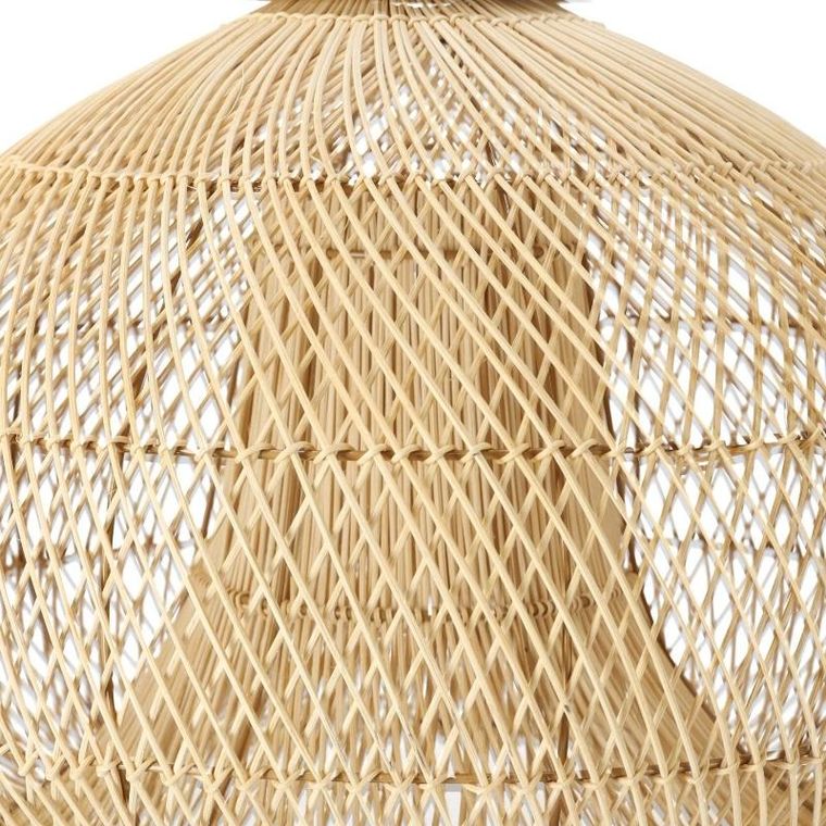 Dekoracyjna, rattanowa lampa wisząca, naturalny kolor, 50 cm