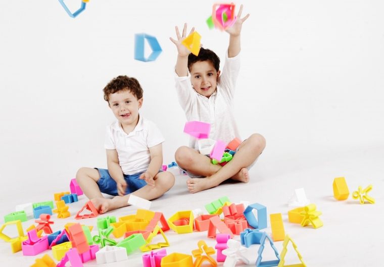 Dena, ludzik i domek, klocki silikonowe, green