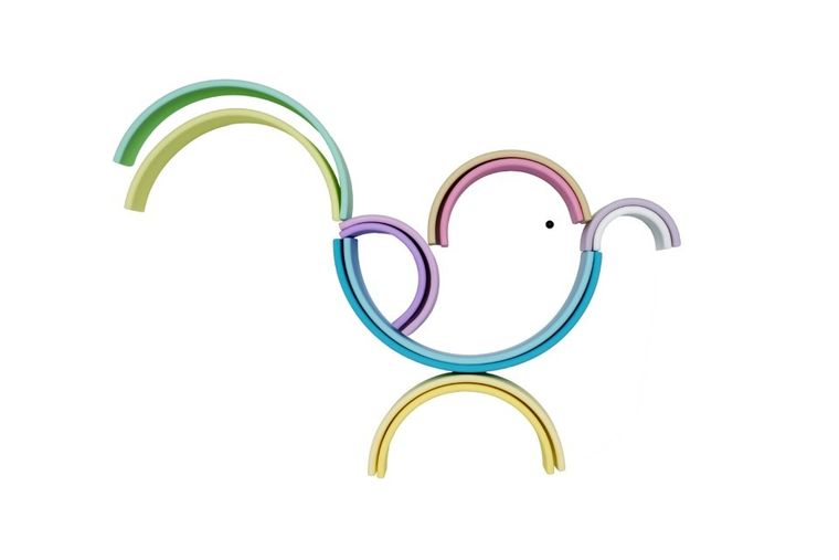 Dena, Silikonowa Tęcza, pastelowa, 12 elementów