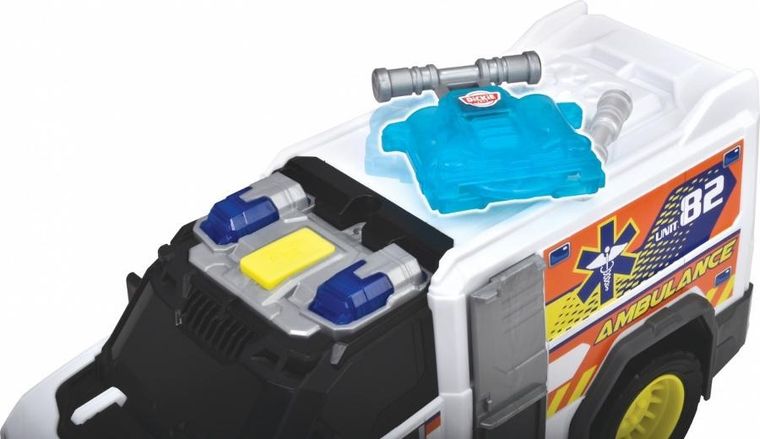 Dickie, ambulans, pojazd ratunkowy, światło i dźwięk, biały, 30 cm