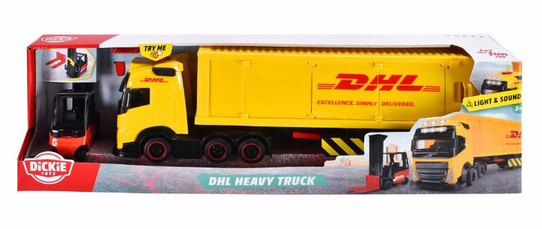 Dickie, DHL, ciężarówka z naczepą, model pojazdu, 35 cm
