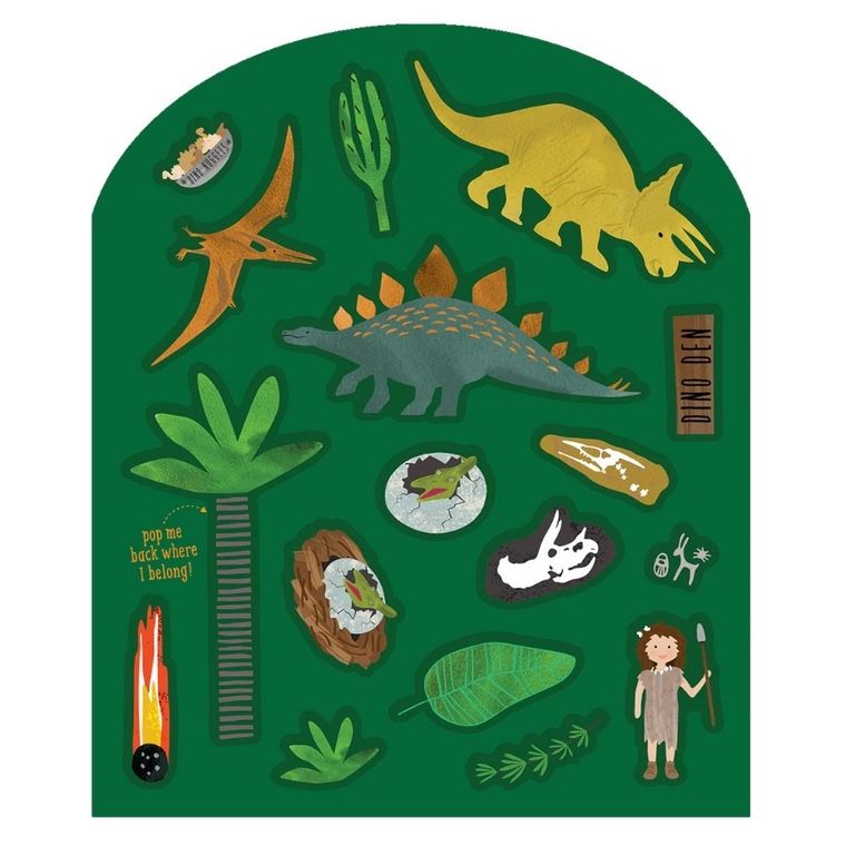 Dinozaury. Zestaw naklejek wielokrotnego użytku