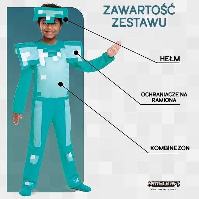 Disguise, Minecraft, diamentowa zbroja, strój karnawałowy, 109-126 cm, 4-6 lat