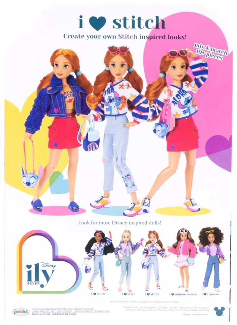 Disney ILY 4ever, lalka modowa z motywem Stitch i zestawem akcesoriów, 30 cm