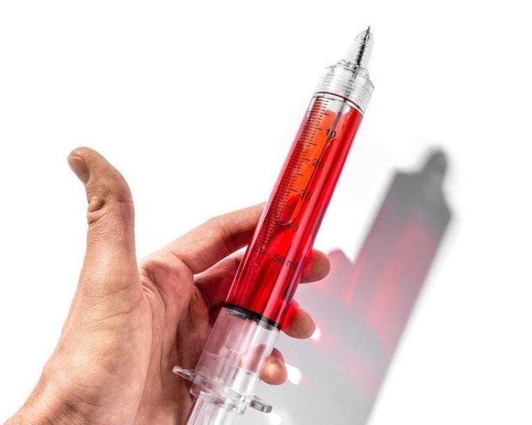 Długopis, strzykawa XXL