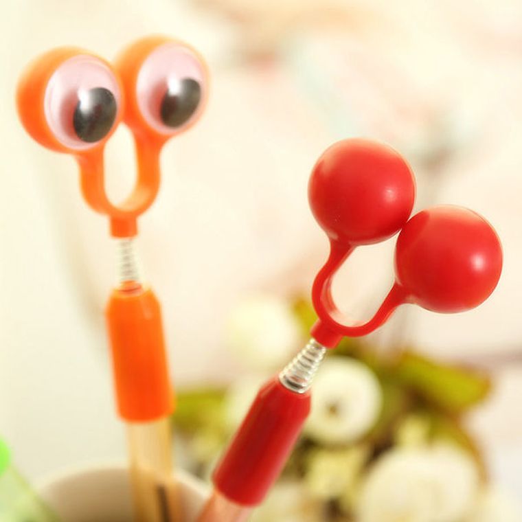 Długopis z wielkimi oczami, niebieski