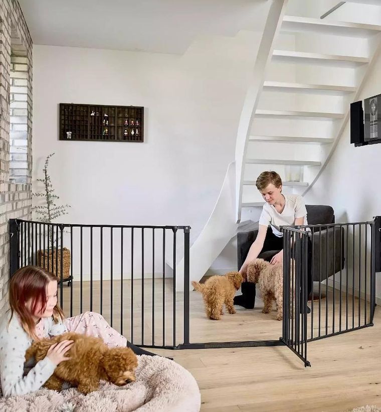 DogSpace, Max Multi, bramka/kojec dla psa, czarna, 90-350 cm