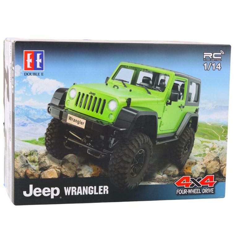 Double E, Jeep Wrangler Rock Crawler, pojazd terenowy zdalnie sterowany, 1:14, zielony