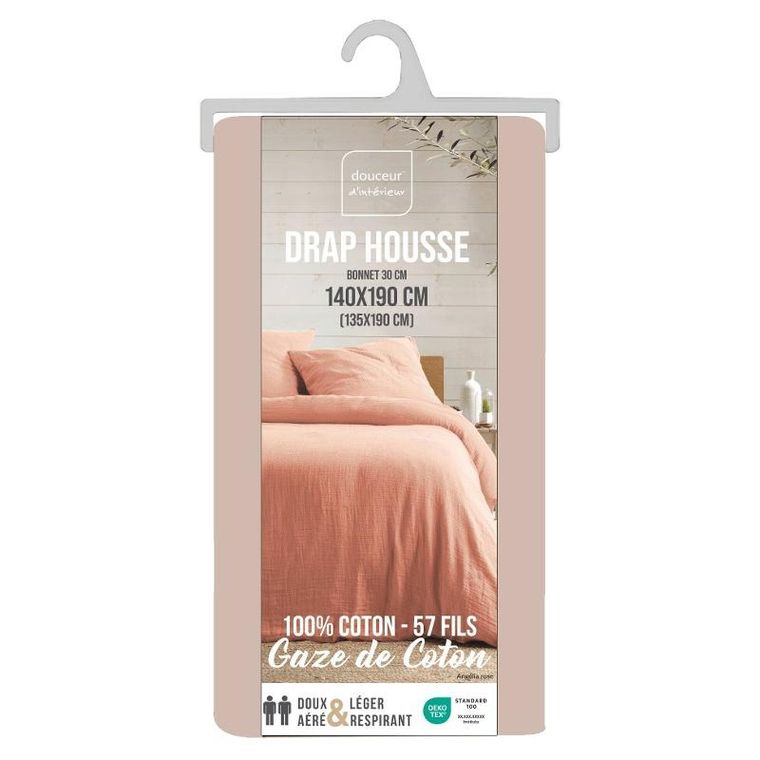Douceur d'intérieur, muślinowe prześcieradło na gumce, Angelia, 140-190 cm