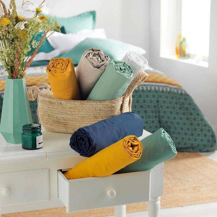 Douceur d'intérieur, podwójne prześcieradło z organicznej bawełny, Biolina, 140-190 cm