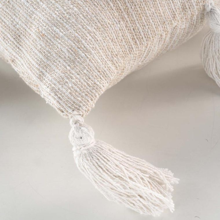 Douceur d'intérieur, poszewka dekoracyjna boho, Ines, bawełniana, frędzle, 40-40 cm