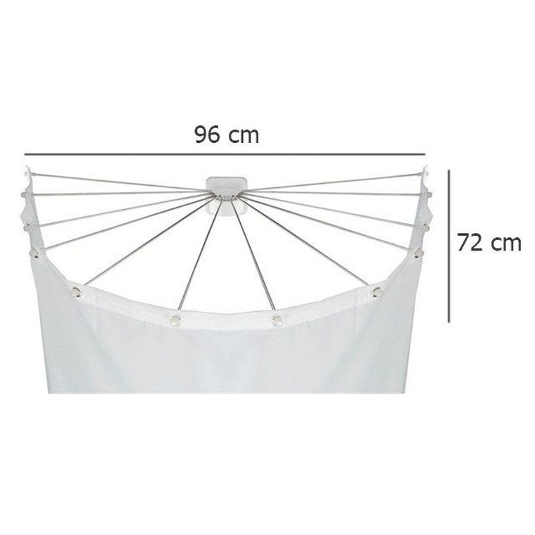 Drążek do zasłony prysznicowej z 12 ramionami, stal nierdzewna