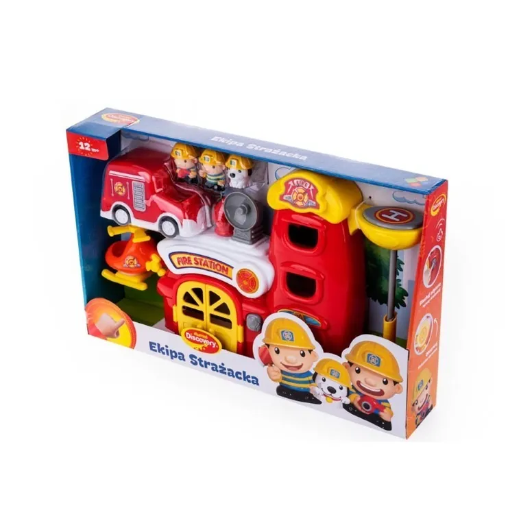 Dumel Discovery, Ekipa strażacka, interaktywny garaż strażacki, zestaw z pojazdem i figurkami