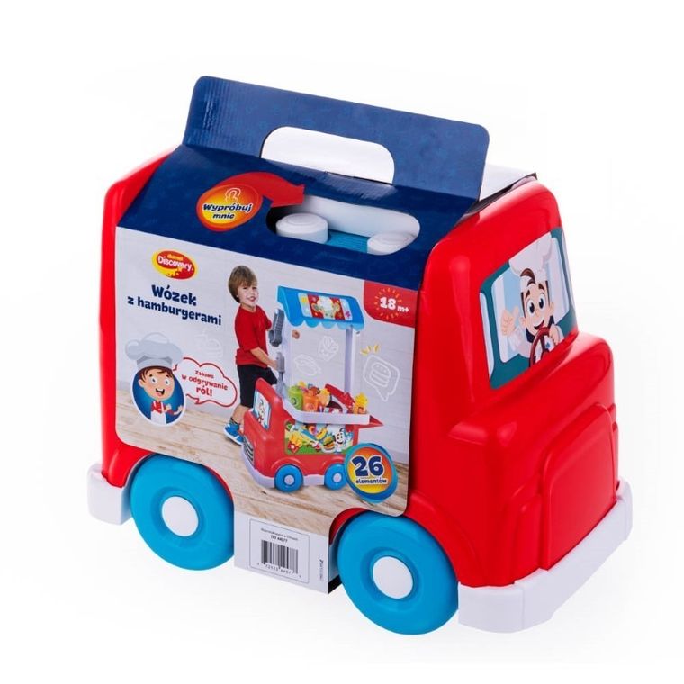 Dumel Discovery, Wózek z hamburgerami, zestaw akcesoriów, 26 elementów