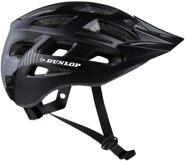 Dunlop, kask rowerowy mtb, czarny, 6xLED