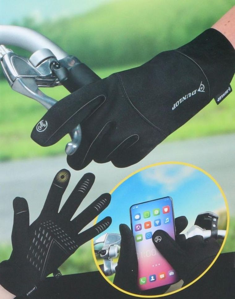 Dunlop, rękawiczki rowerowe ocieplane, touchscreen, senior, rozmiar M